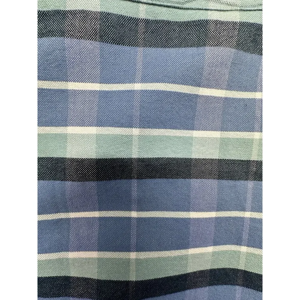 J. Crew Mens Large Classic Flex Oxford Long Sleeve Pocket Blue Plaid Shirt